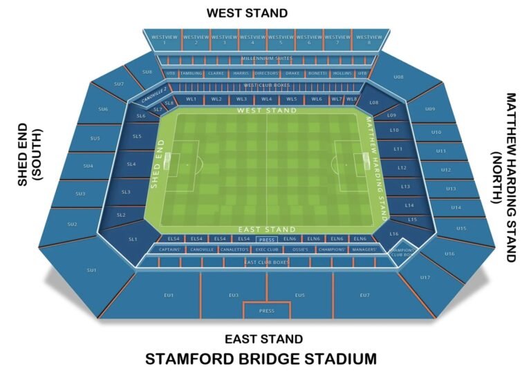 Stamford Bridge Stadium Seating Plan With Seat Numbers And Rows Stamford Bridge Stadium Seating Plan With Seat Numbers And Rows