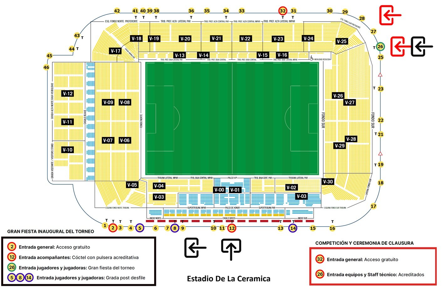Plano de asientos de EI Madrigal, Villarreal, Spain