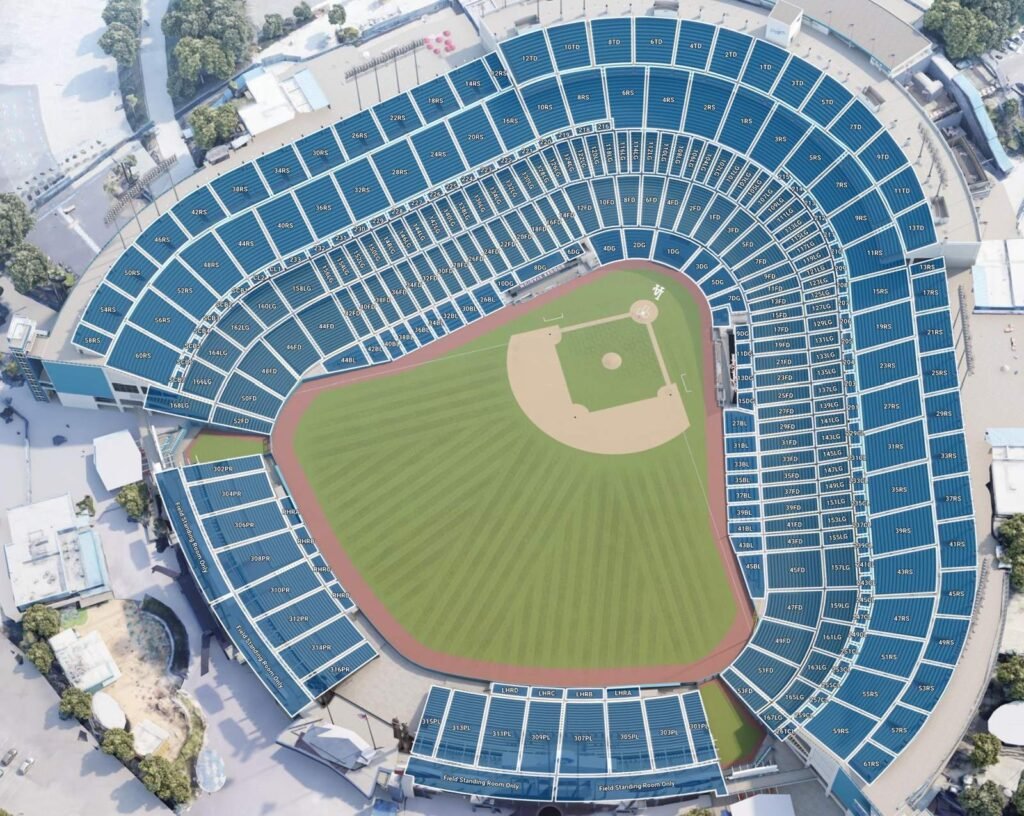 Dodger Stadium Seating Chart with seat and row numbers