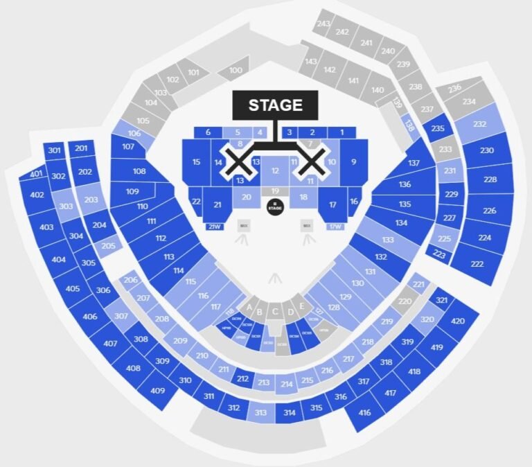 Nationals Park Seating Chart with Seat Number and Row
