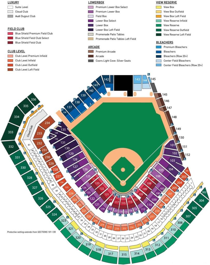 Oracle Park Seating Chart with Seat Number and Row