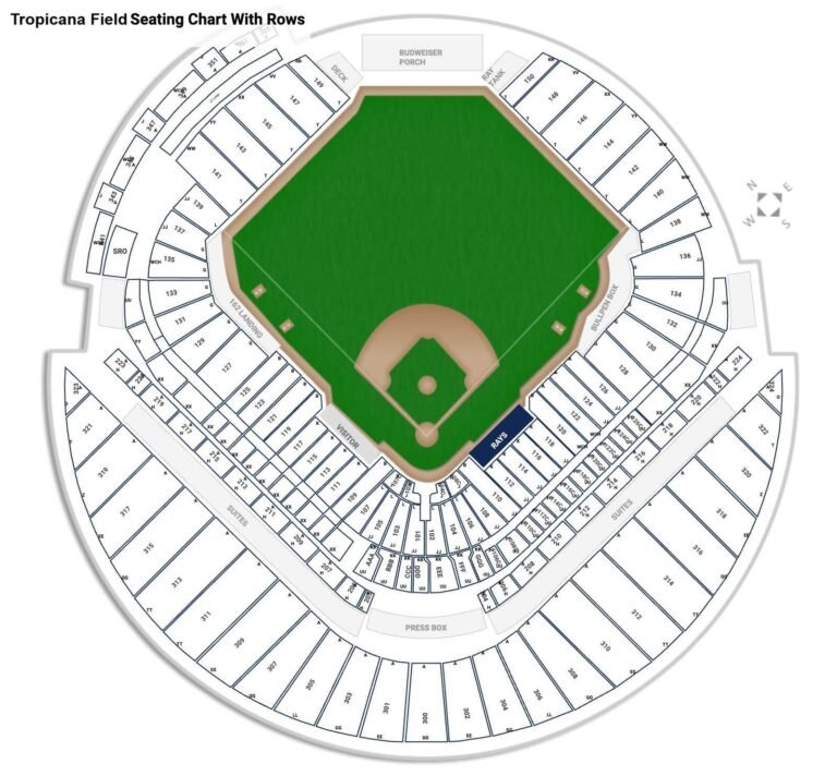  Tropicana Field Seating Chart with seat number and rows 